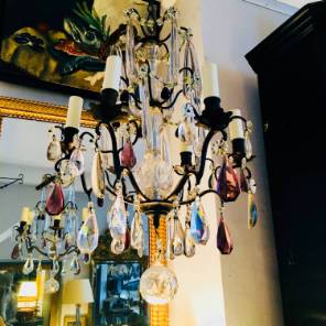 French 6-arm 1920s Chandelier 